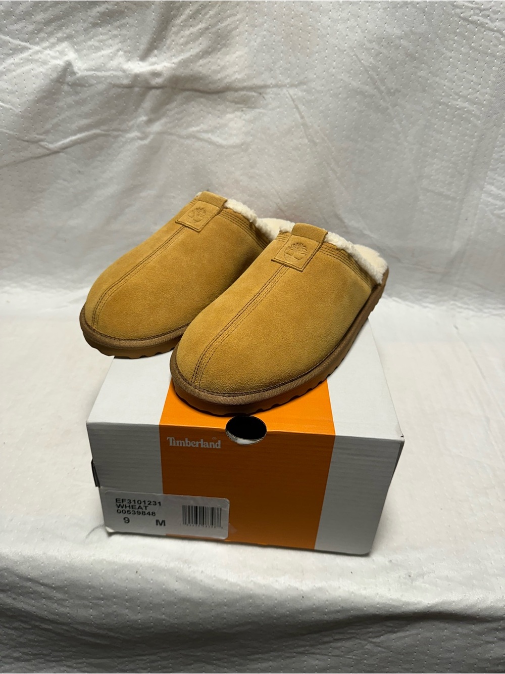 Timberland Men's Wheat Suede Faux Fur Slip-On Clogs